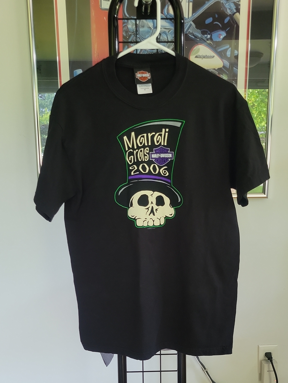 Harley-Davidson 2006 Mardi Gras Shirt Medium Black Vintage